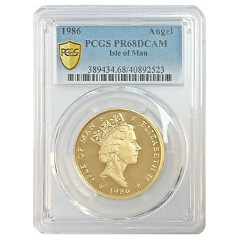 Graded PR68 DCAM 1oz Isle of Man Angel Gold 22ct 