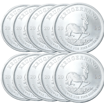 2025 Silver Krugerrand 1 Oz - 10 Coin Bundle