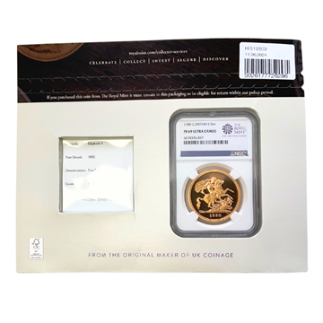 Graded 1980 Gold Five Sovereign PF69