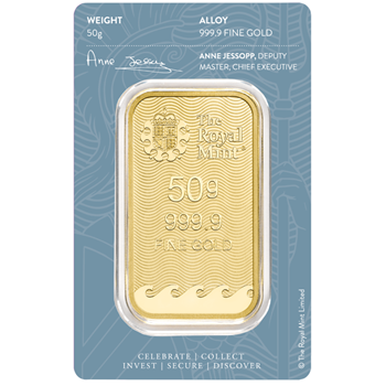 Certified 50g Gold Bar Royal Mint Britannia