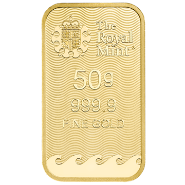 Certified 50g Gold Bar Royal Mint Britannia