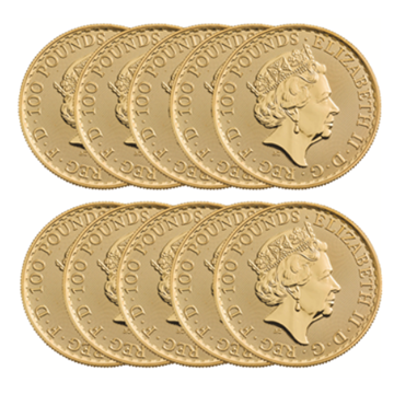 1 Oz Gold Britannia - 10 Coin Bundle 