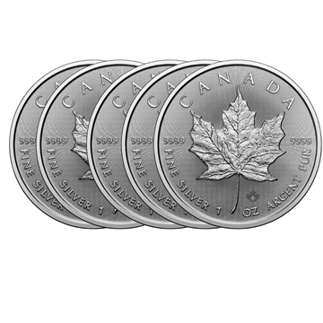 2025 Silver Maple 1 Oz  - 5 coin deal