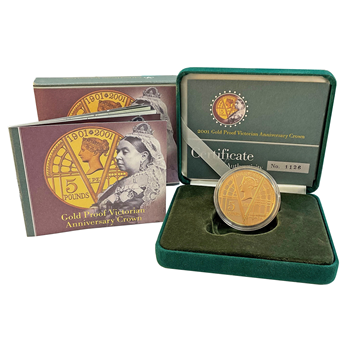 2001 Gold Proof Victorian Anniversary Crown