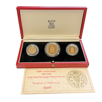 1489 - 1989 Gold Three coin Box Set