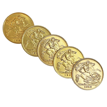 Best Value Gold Half Sovereign - 5 Coin Bundle