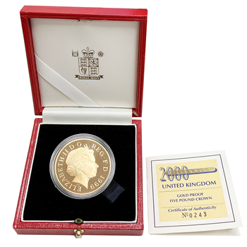 1999 - 2000 Gold Millennium £5 Crown
