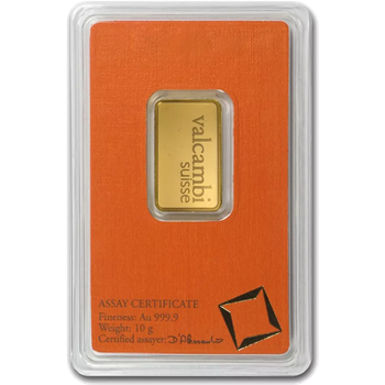 Certified 10g Gold Bar Valcambi