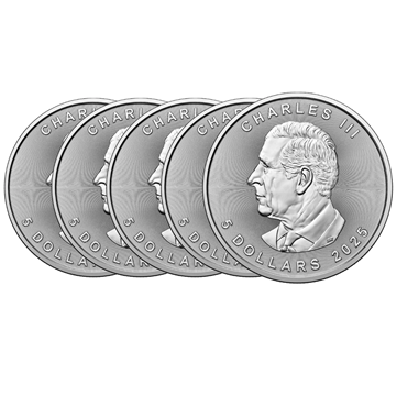 2025 Silver Maple 1 Oz  - 5 coin deal