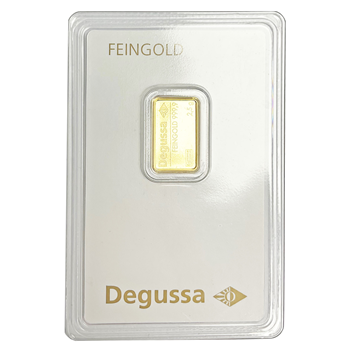 Certified 2.5g Gold Bar Degussa