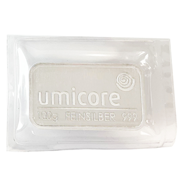 Umicore 100g Silver Bar 