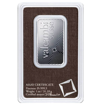 Platinum 1oz Bar - Valcambi Suisse