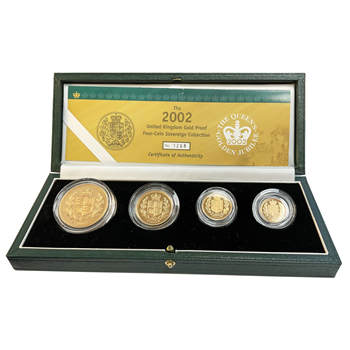 Proof 2002 Gold Sovereign 4 Box Set