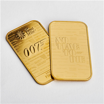 Royal Mint - 007 James Bond 1oz Gold Bar