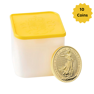 2025 Gold Britannia 1 Oz - 10 Coin Bundle 