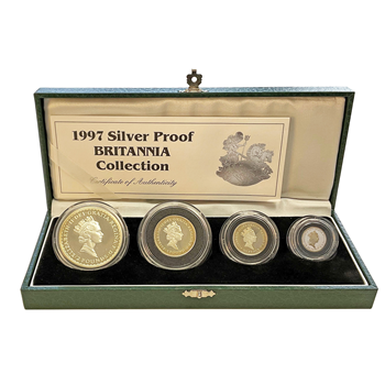 Silver 1997 4 coin Britannia Set