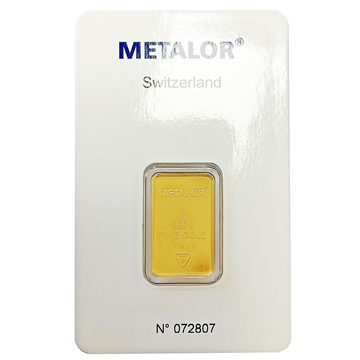 Certified 5g Gold Bar Metalor