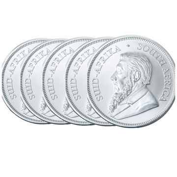 2025 Silver Krugerrand 1 Oz - 5 Coin Bundle