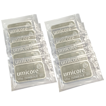 Umicore Silver 100g Bar x 10