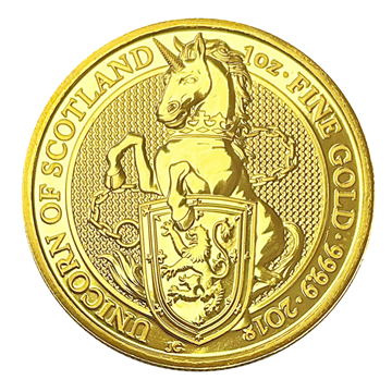 1 Oz Gold Queens Beasts Unicorn of Scotland 