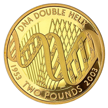 £2 Gold Coin 1953 DNA double helix