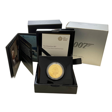 1 Oz Gold 007 James Bond £100 Coin Pay Attention