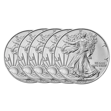 2025 Silver American Eagle 1 Oz - 5 Coin Deal