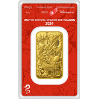 1 Oz Gold Argor-Heraeus Year of Dragon