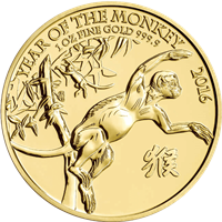 1 Oz Lunar Gold Britannia Year of the Monkey