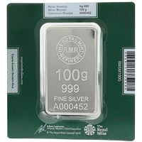 100g Silver Bar Royal Mint Refinery 