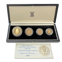 1489 - 1989 500th Anniversary Sovereign 4 Coin Set