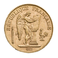 1871-1898 French 20 Francs Gold Coin Angel