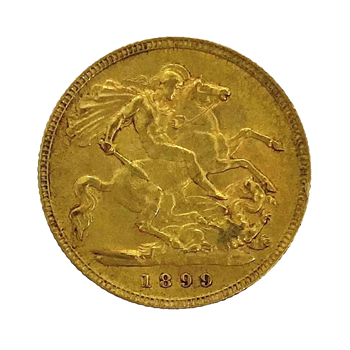 1899 Gold Half Sovereign Victoria Old head