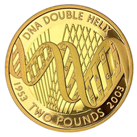 £2 Gold Coin 1953 DNA double helix