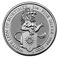 2 Oz Silver White Lion of Mortimer