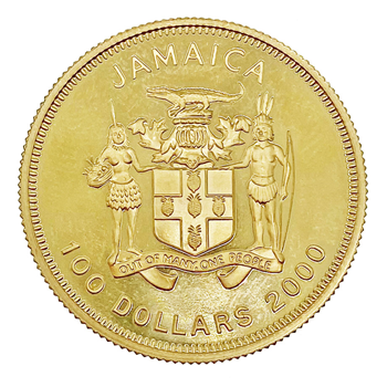 2000 Two Pound Loose Proof Jamaica $100