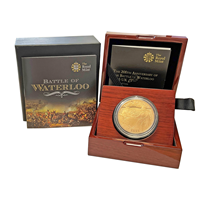 2015 Gold Battle Of Waterloo £5 Proof