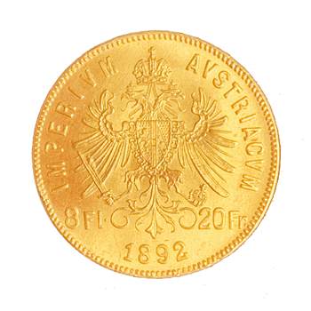 Austrian Gold 20 Francs 8 Florins