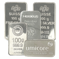 Best Value 100g Silver Bar x 5 