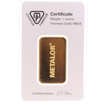 Certified 1 Oz Gold Bar Metalor