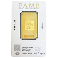 Certified 1 Oz Gold Bar PAMP Suisse