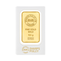 Certified 100g Gold Bar Sharps Pixley