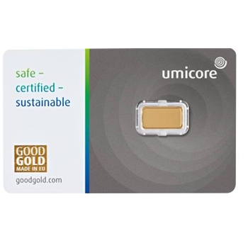 Certified 1g Gold Bar Umicore 