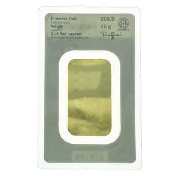 Certified 20g Gold Bar Argor-Heraeus