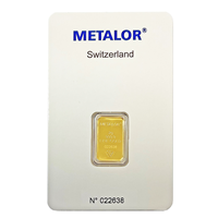 Certified 2g Gold Bar Metalor