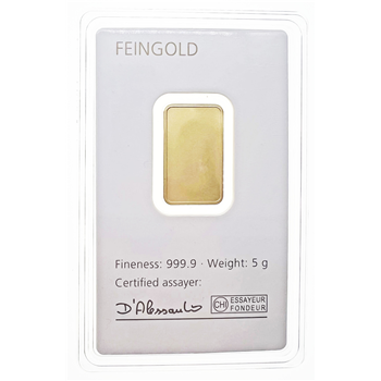 Certified 5g Gold Bar Degussa