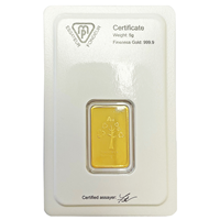 Certified 5g Gold Bar Metalor