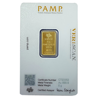 Certified 5g Gold Bar PAMP Suisse