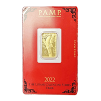 Certified 5g Gold Bar PAMP Suisse Lunar