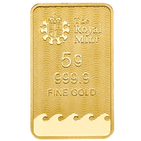 Certified 5g Gold Bar Royal Mint Britannia Bar